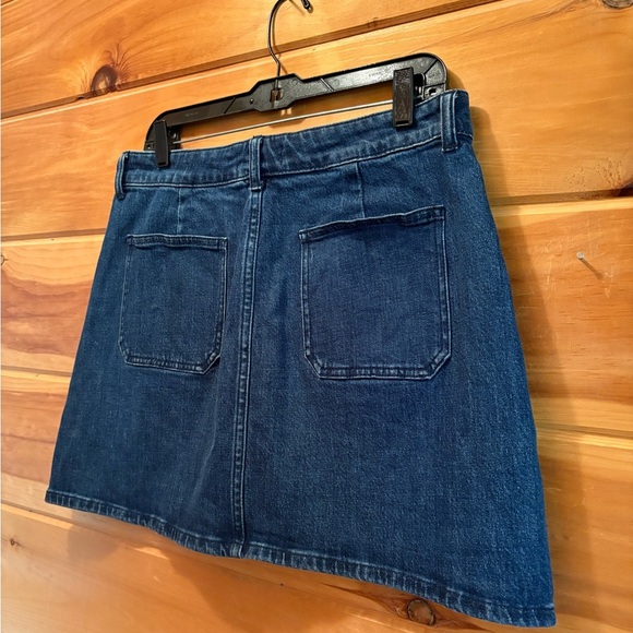 Madewell Blue Asymmetrical Skater Mini Skirt - Picture 6 of 15